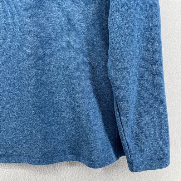 VERMONT COUNTRY STORE Sweater Mens L Fleece Jacket Mock Neck Full Zip Blue - Picture 10 of 16